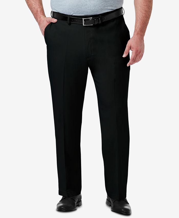 Haggar - Men's Big & Tall Premium Comfort Stretch Classic-Fit Solid Flat Front Dress Pants