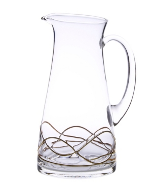 Classic Touch Swirl Pitcher With 14k Gold Swirl Design In Clear
