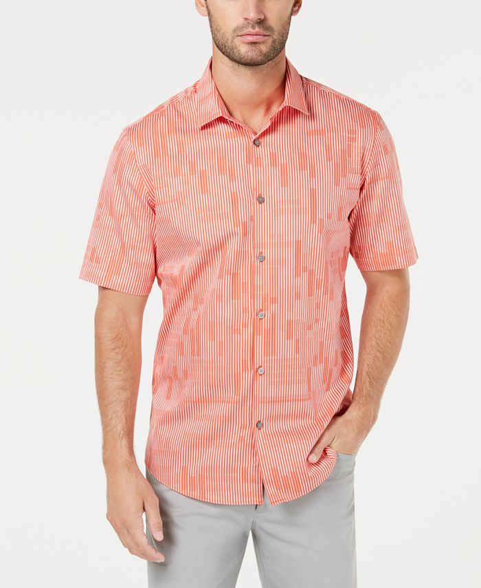 Alfani Men's Geometric Stripe Jacquard Shirt, Created for Macy's ...