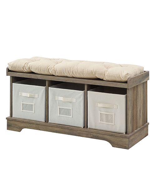 Walker Edison Entryway Bench With Cushion Reviews Furniture
