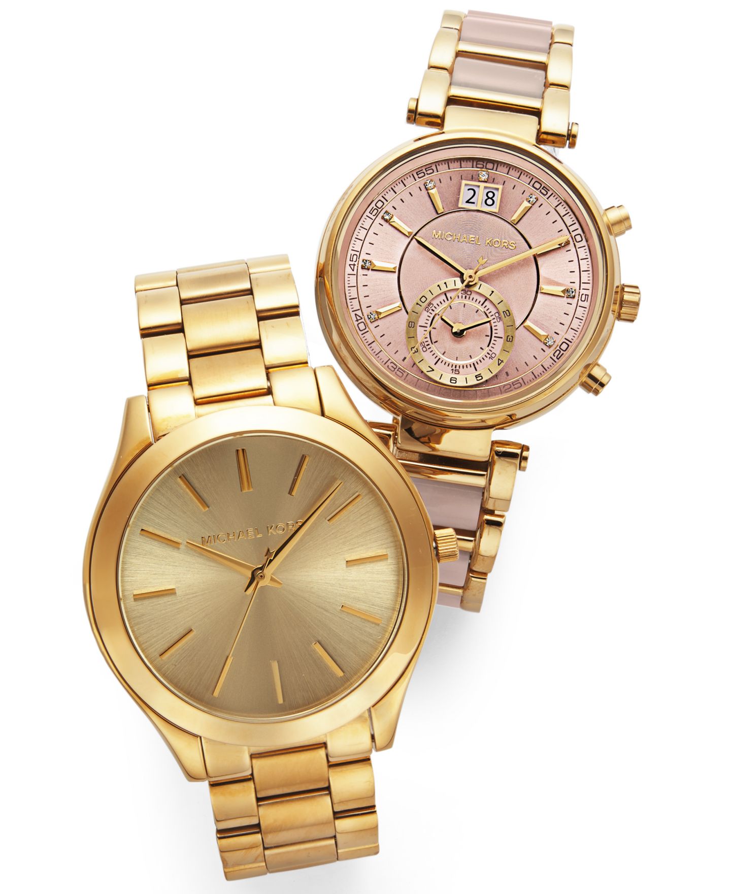 Часы Michael Kors Unisex Slim Runway Gold-Tone Stainless Steel Bracelet Watch 42mm, цвет: Золотой — фото 3