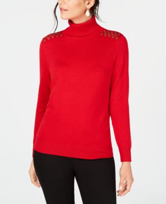 JM Collection Embellished Turtleneck Sweater, Created for Macy's - Macy's