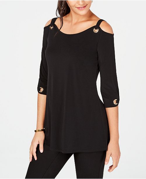 JM Collection Grommet Cold-Shoulder Tunic, Created for Macy's & Reviews ...