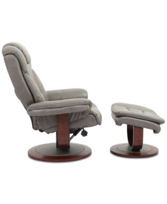 Faringdon Leather Euro Chair & Ottoman