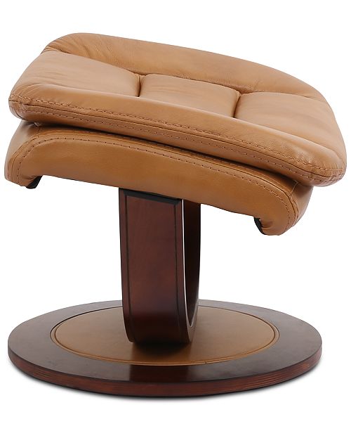 Furniture Faringdon Leather Euro Chair & Ottoman & Reviews Furniture