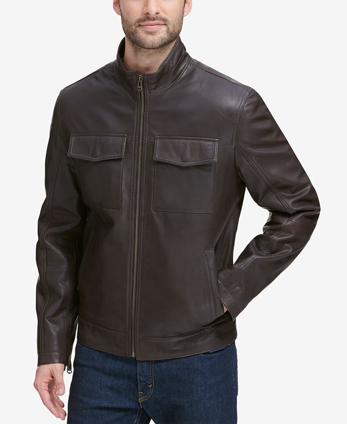 Cole Haan - Men's Leather Trucker Jacket