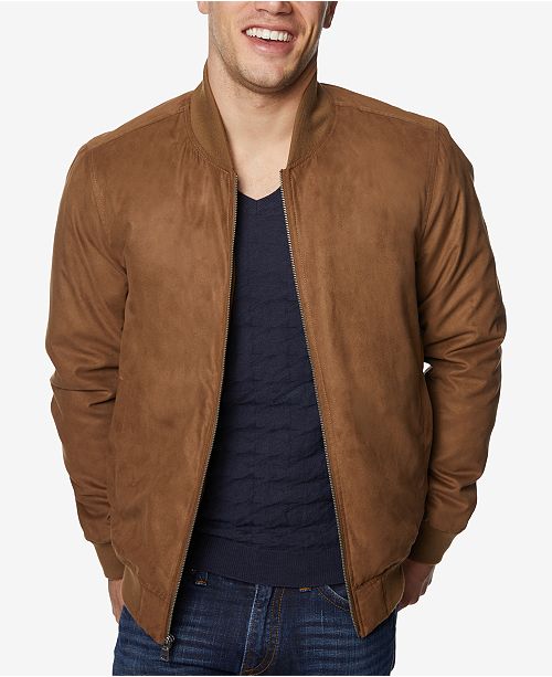 Perry Ellis Men S Microsuede Varsity Bomber Jacket Reviews Coats Jackets Men Macy S