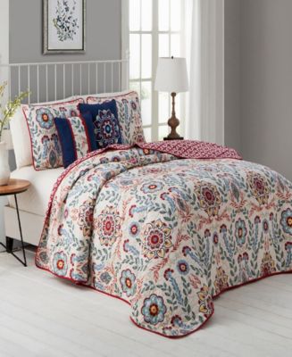 Geneva Home Fashion Valena 5 Pc Queen Quilt Set - Macy's