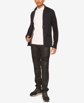 A|X Armani Exchange Armani Exchange Mens Coated Slim-Fit Moto Jeans