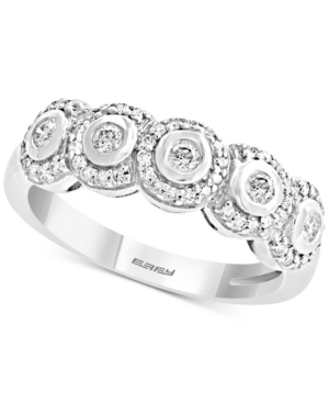 image of Effy Diamond Bezel Halo Ring (1/3 ct. t.w.) in 14k White Gold