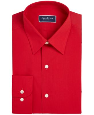 Club Room Mens Regular Fit Cotton Dress Shirt Red Size 18x34x35 main image 0