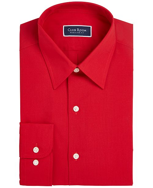 Club Room Men's Classic/Regular Fit Solid Dress Shirt, Created for Macy ...