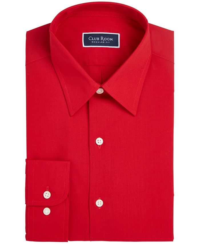 Club Room Men's Classic/Regular Fit Solid Dress Shirt, Created for Macy