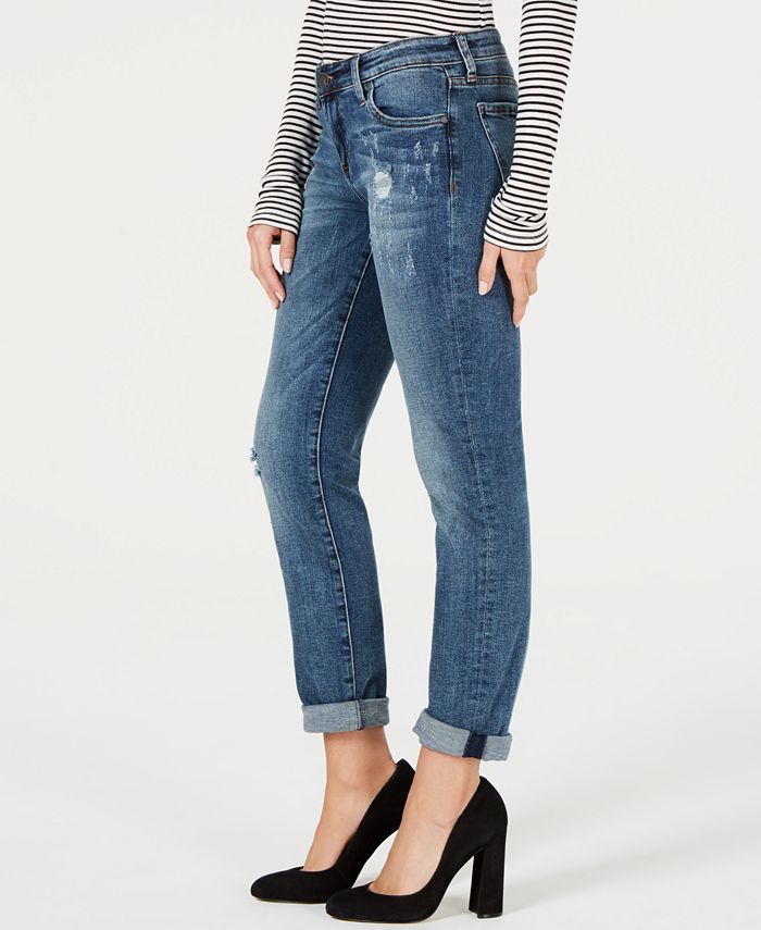 Kut from the Kloth Catherine Ripped Cuffed Jeans - Macy's