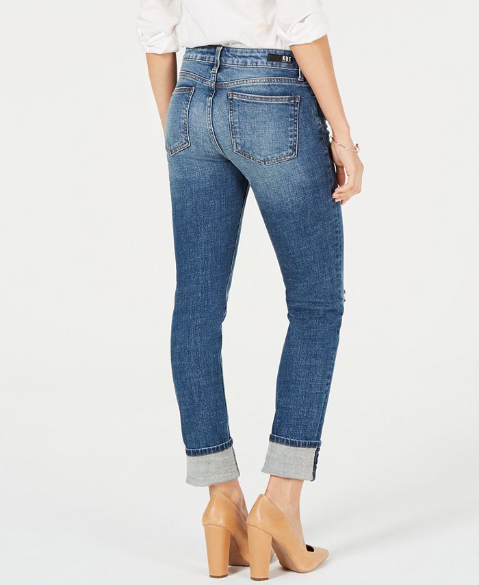 Kut from the Kloth Catherine Ripped Cuffed Jeans - Macy's