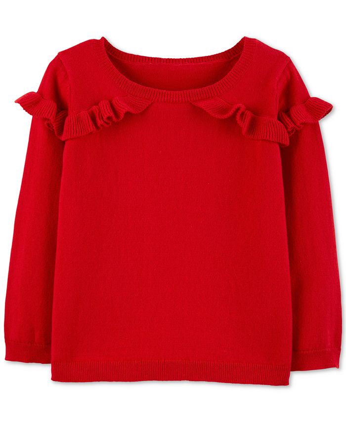 Carter's Toddler Girls Ruffled Cotton Sweater Macy's