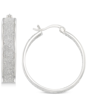 image of Simone I. Smith Glitter Hoop Earrings in Sterling Silver