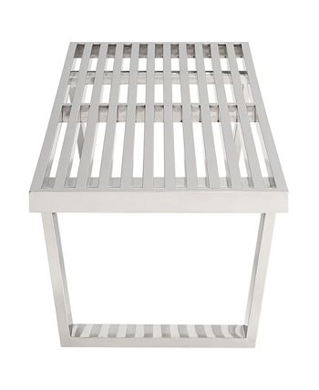 Modway Sauna Stainless Steel 5' Bench in Silver