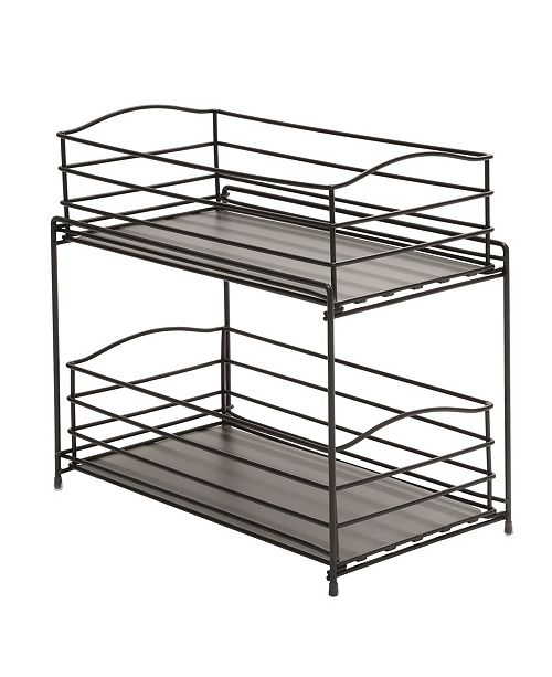 Seville Classics Stackable 3 Tier Sliding Double Basket Cabinet
