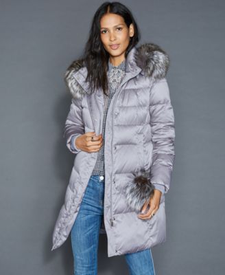 fox fur trim puffer coat