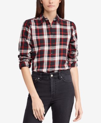 Lauren Ralph Lauren Plaid Cotton Shirt - Macy's