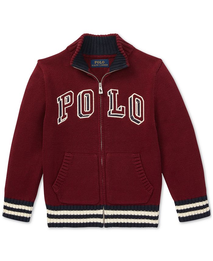 Polo Ralph Lauren Toddler Boys Full-Zip Cotton Sweater - Macy's