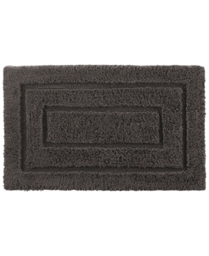 Shop Cassadecor Signature 100% Cotton Bath Rug 20" X 32" In Charcoal