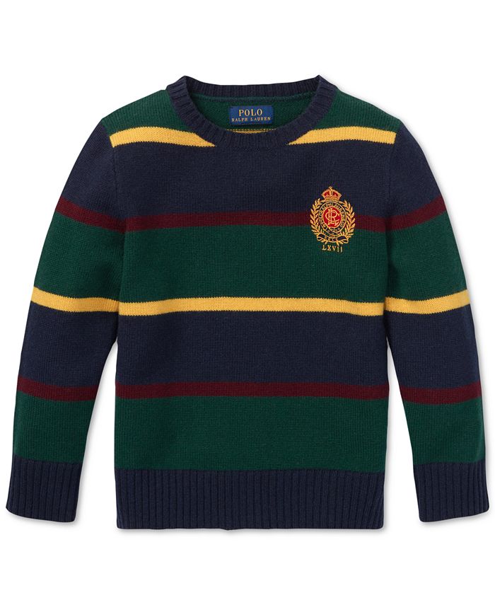Polo Ralph Lauren Toddler Boys Striped Merino Wool Sweater Macy's