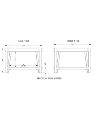 Ryegate Natural Live Edge Solid Wood with Metal Cube Coffee Table