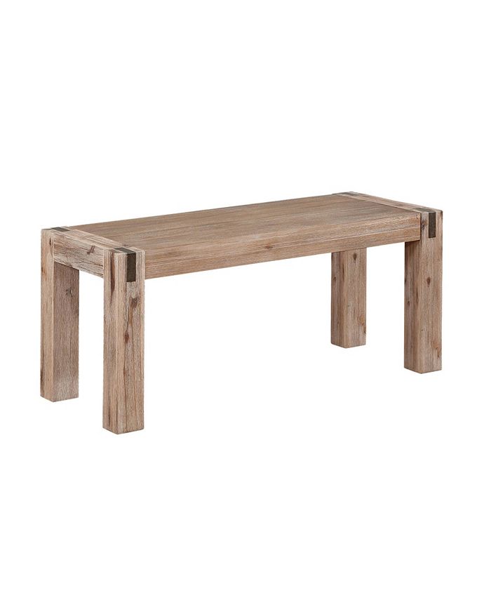 Bolton Furniture Woodstock Acacia Wood With Metal Inset 40" Bench Macy's