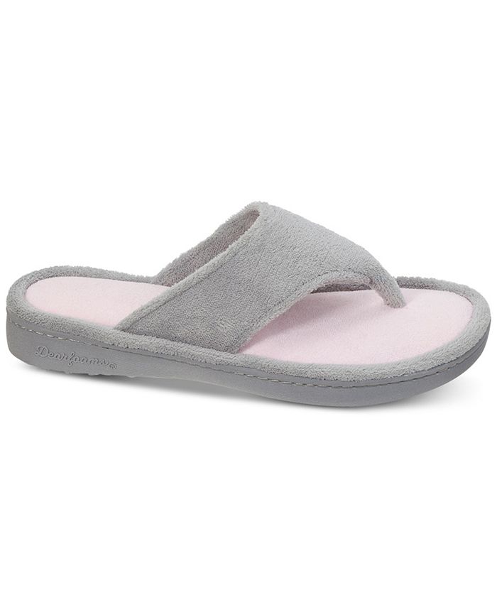 dearfoams women's df terry thong slipper