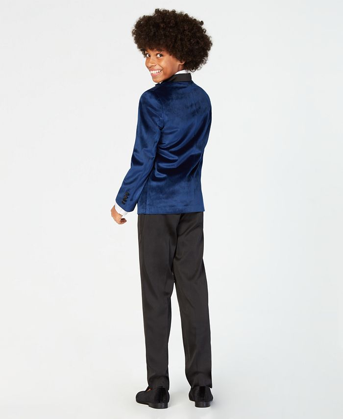 Boys blue sales velvet blazer