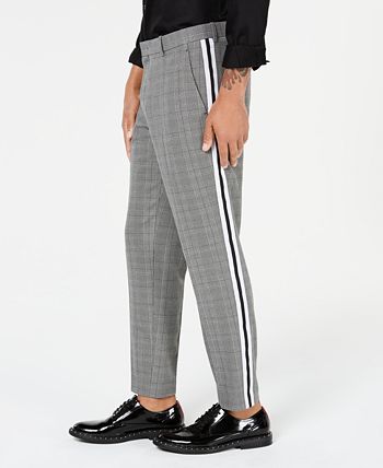 Plaid pants with side stripe mens hotsell