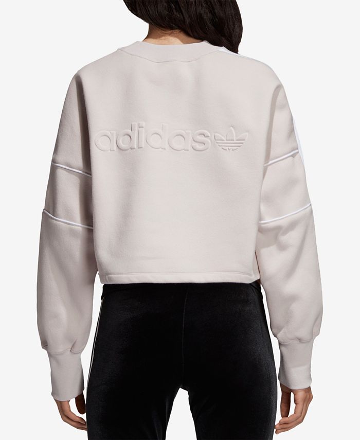adidas Three-Stripe Fleece Sweatshirt - Macy's