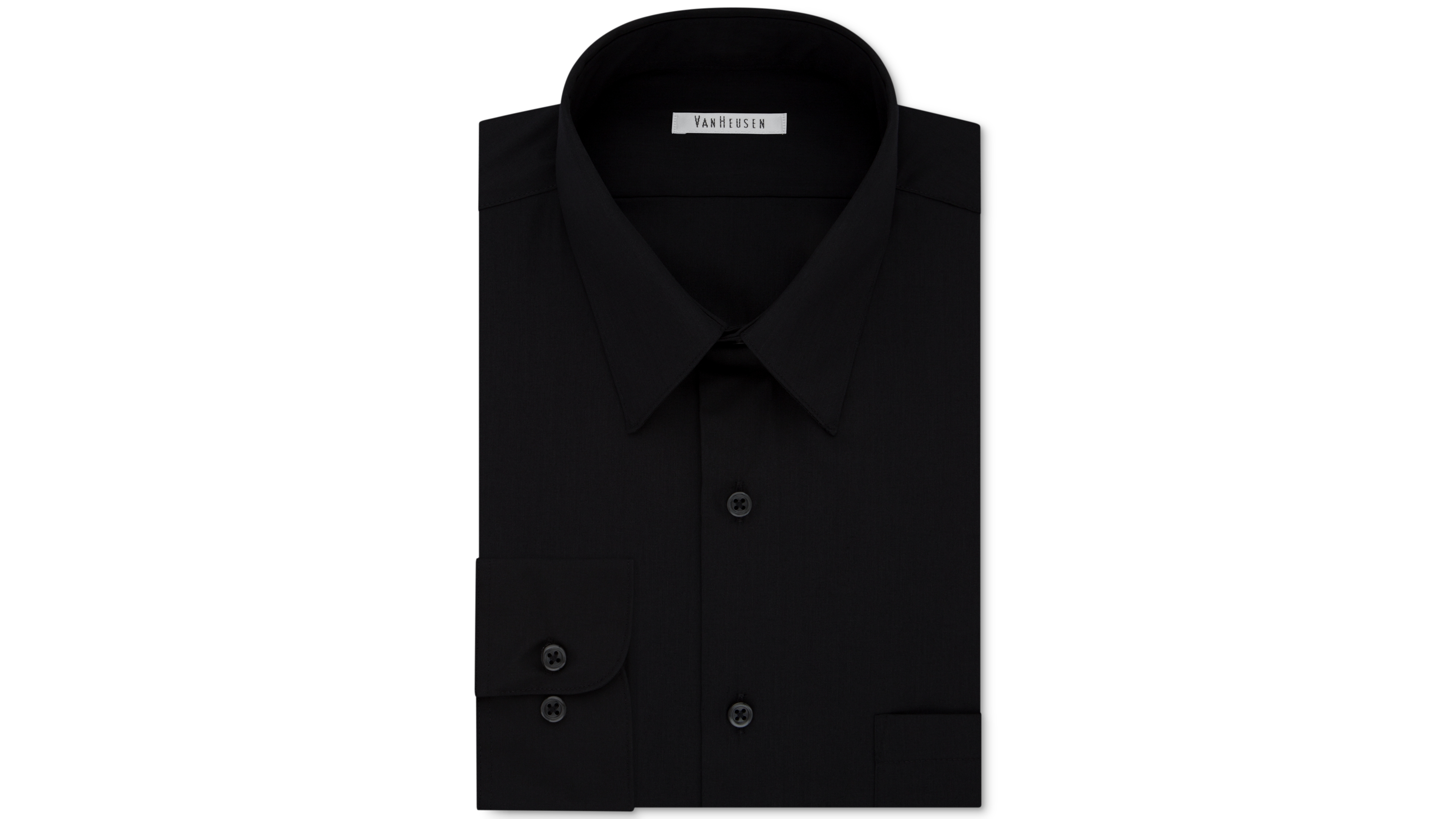 Van Heusen Men's Bigger Fit Wrinkle Free Poplin Solid Dress Shirt