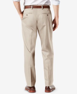 Men's Signature Lux Cotton Classic Fit Creased Stretch Khaki Pants