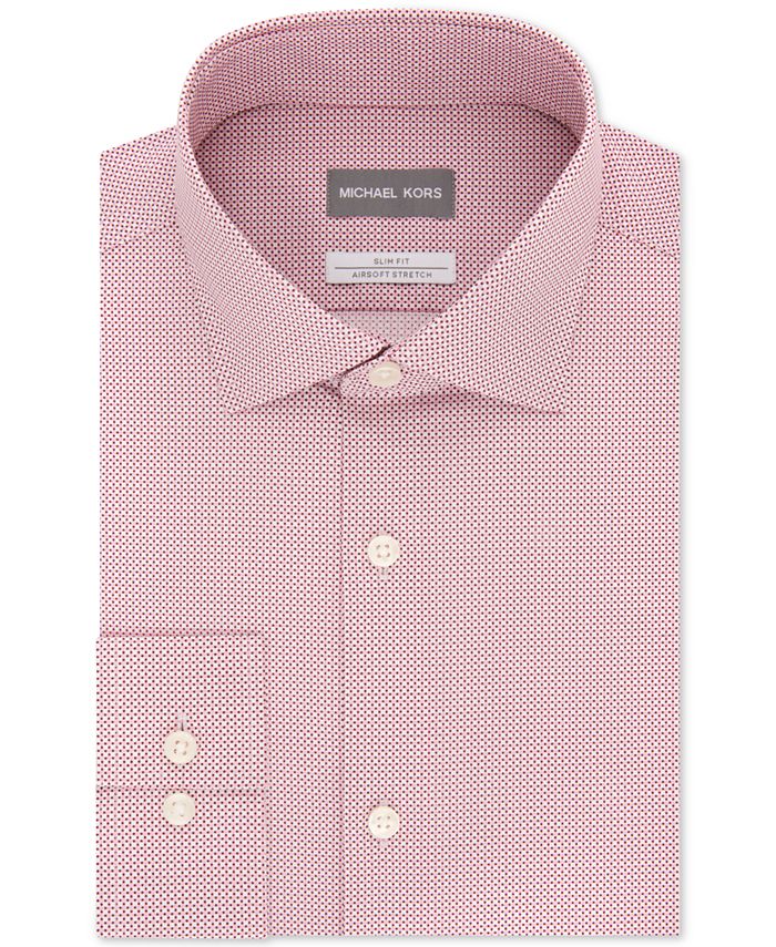 Michael Kors Pink Shirt Michael Kors Men's Classic Fit Non-Iron Pink Check Dress  Shirt