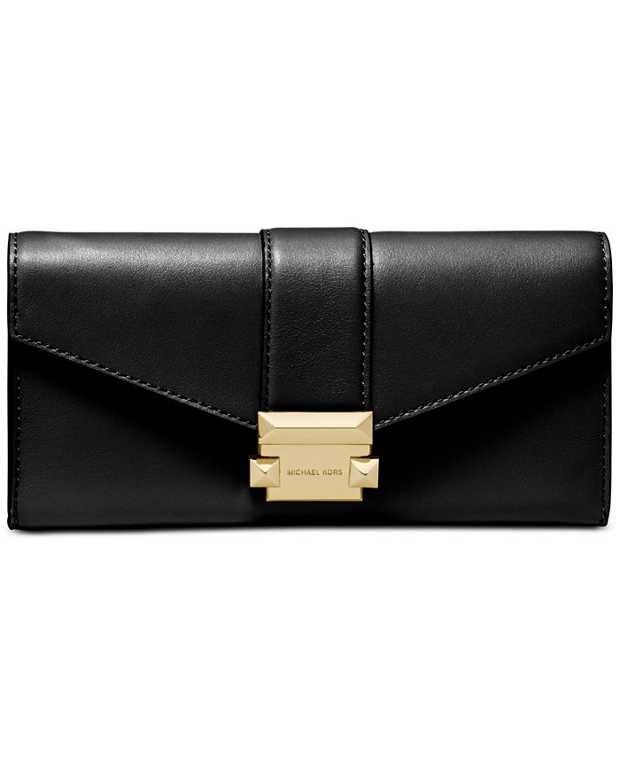 Michael Kors Chain Polished Leather Carryall Wallet - Macy's