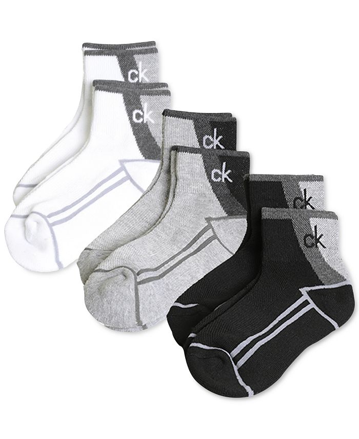 Calvin Klein Little & Big Boys 6-Pk. Quarter Socks - Macy's