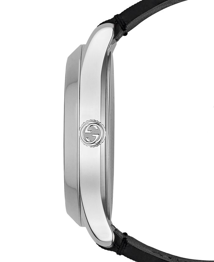 Gucci Unisex Swiss GTimeless Black Hologram Leather Strap Watch 38mm