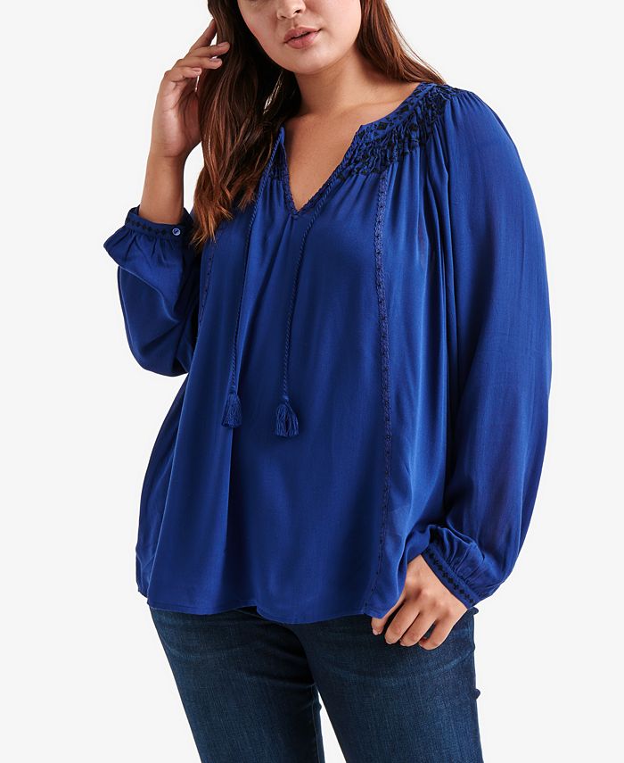 Lucky Brand Plus Size Embroidered Peasant Top Macy's