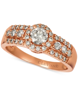 image of Le Vian Diamond Halo Ring (3/4 ct. t.w.) in 14k Rose Gold
