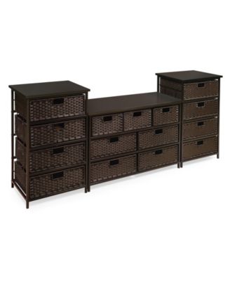August Collection Wide Seven Basket Storage Unit