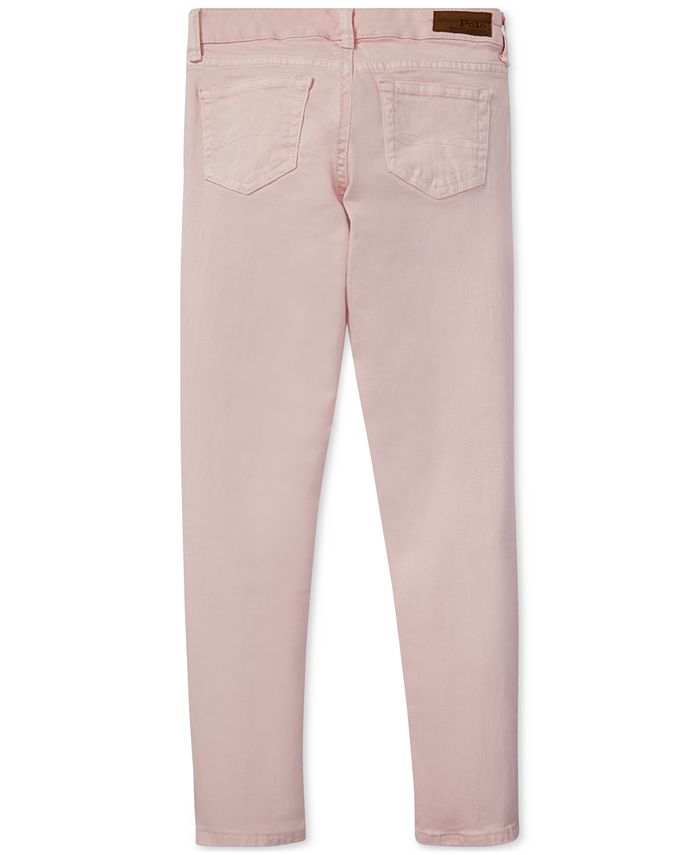 Polo Ralph Lauren Little Girls Pink Pony Cotton Skinny Jeans - Macy's