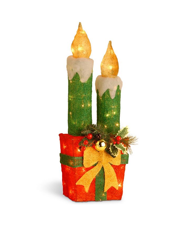 National Tree Company - National Tree PreLit 30" Sisal Candle and Gift Box Decoration
