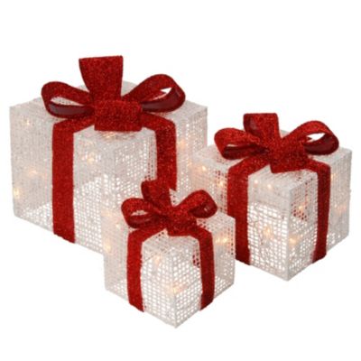 National Tree Company - National Tree PreLit White Thread Gift Box Assortment