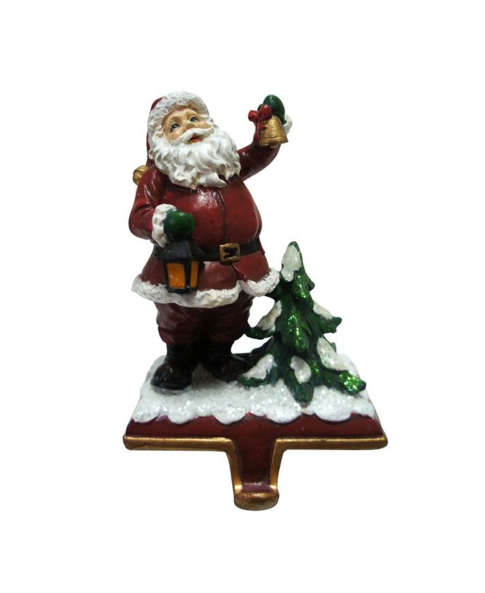 National Tree Company - 6.5" Santa holding a Bell Stocking Holder