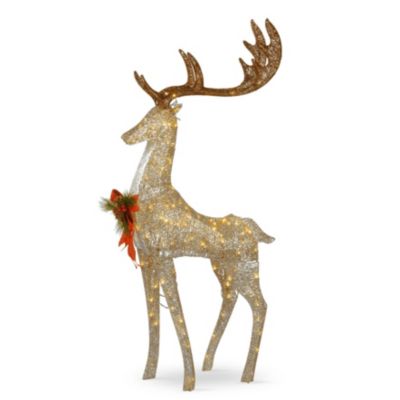 National Tree Company - 55" Pre-lit Crystal Champagne Standing Buck