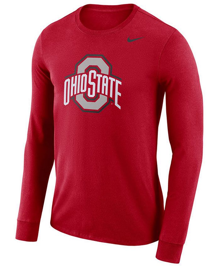Nike Men's Ohio State Buckeyes Dri-FIT Cotton Logo Long Sleeve T-Shirt ...