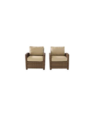 Bradenton 2 Piece Outdoor Wicker Seating Set With Cushions - 2 Arm Chairs